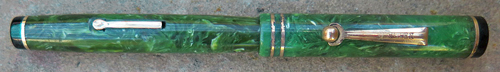 WAHL EVERSHARP ROLLER CLIP, LEVER FILLING, TALL, JADE GREEN FOUNTAIN PEN WITH FINE FLEXIBLE NIB